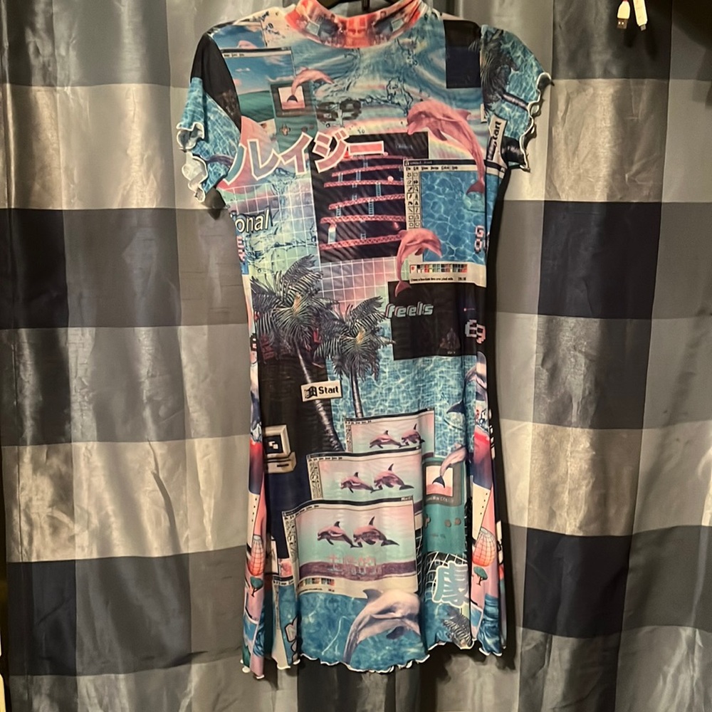 Sheer graphic dress